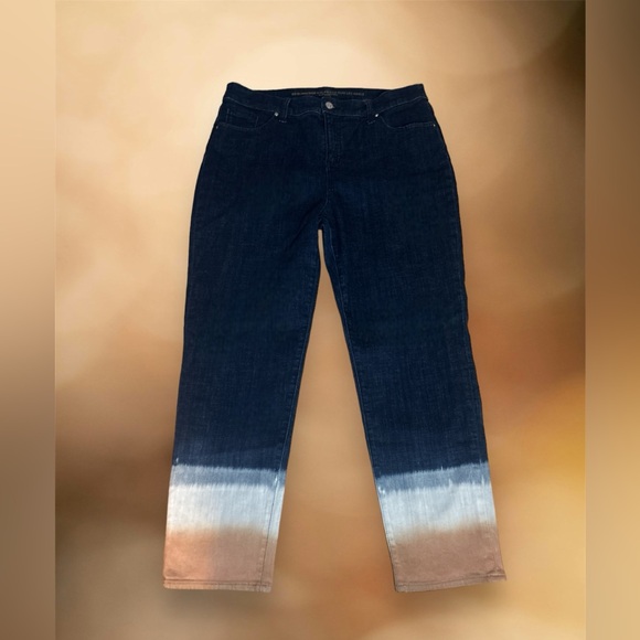 Chico's Denim - 💝Chico’s Ombre Dip Dye “So Slimming” Girlfriend Slim Leg Ankle Jeans Sz12